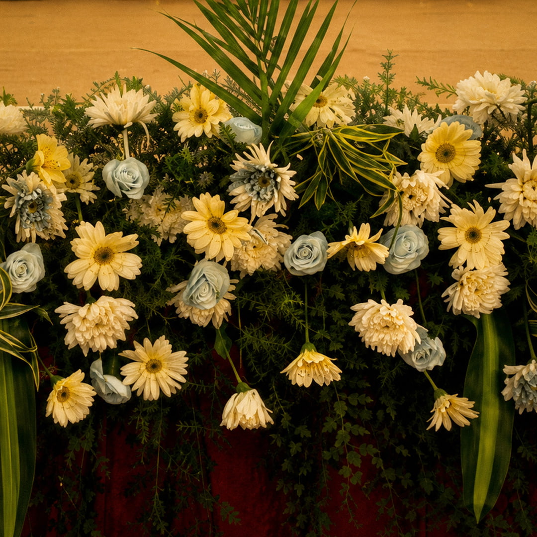 White Floral Arch Stage