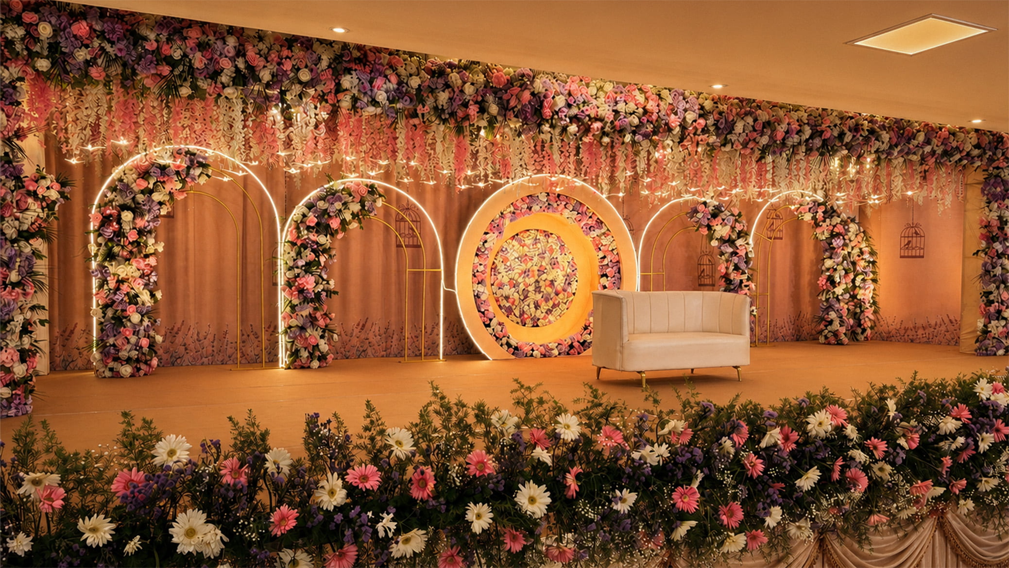 Floral Light Arch Backdrop